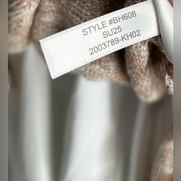 J. CREW NWT Women's Tan & White Marked Button-up V-neck Cardigan Sweater - Picture 9 of 11